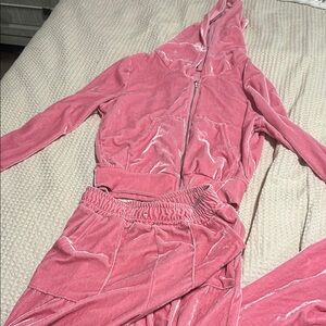 Pink Velour Women's Jumpsuit